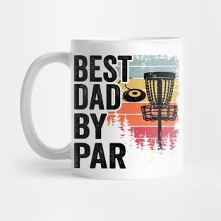 Funny Disc Golf Basket Vintage Best Dad By Par Mug